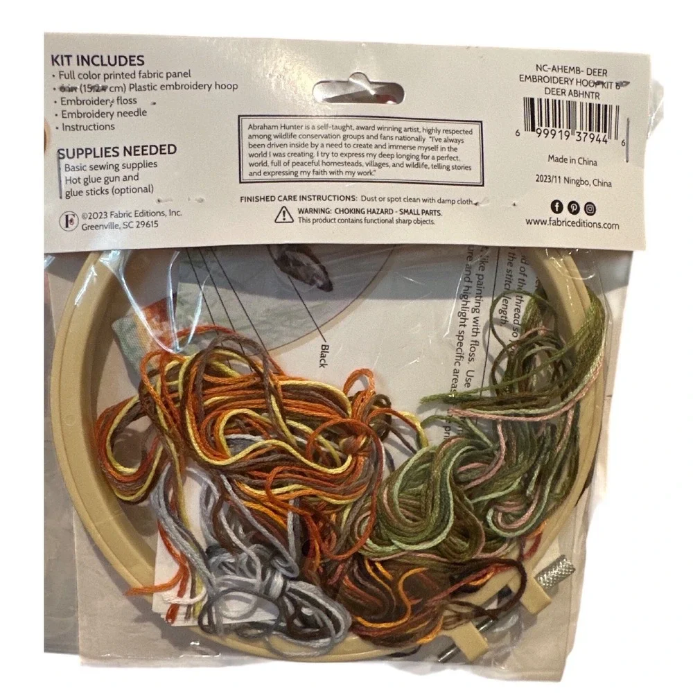 Needle Creations Resting Fawn Embroidery Hoop Kit Abraham Hunter 6
